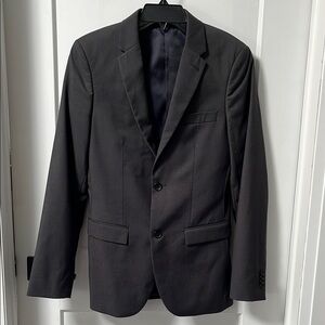 Black Slim-Fit Sport Coat with Notch Lapel